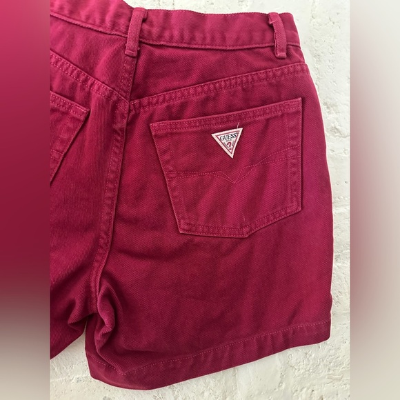 Vintage GUESS Maroon Pink Denim Jeans Size 28 - Picture 5 of 7